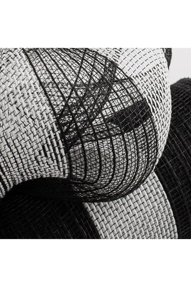 10.5" Poly Jute Deco Mesh Ribbon: Black & White (10 Yards)