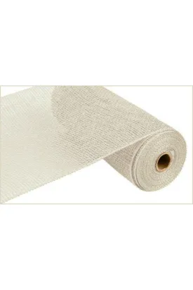 10" Poly Burlap Mesh ribbon: Cream