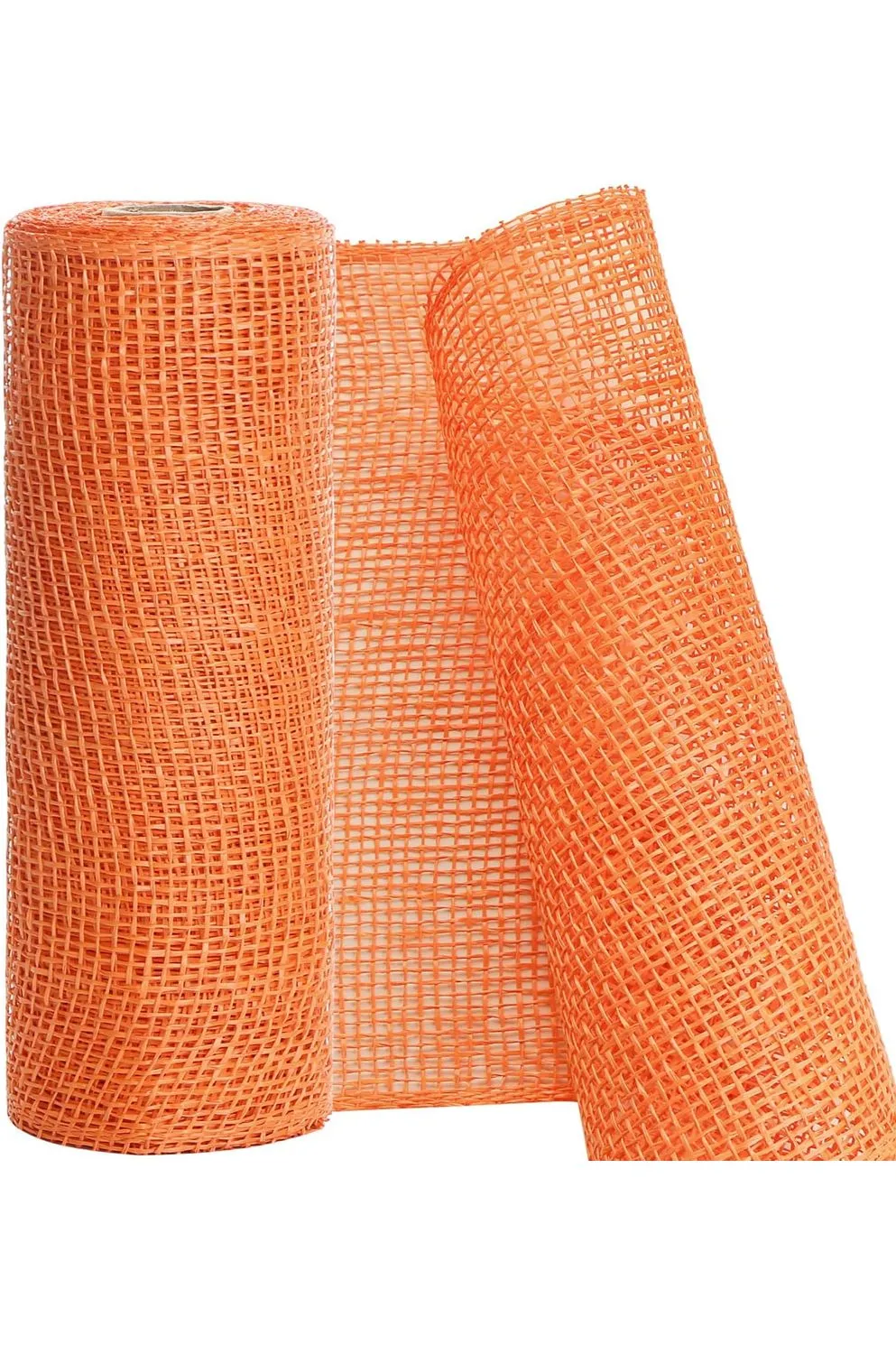 10" Poly Burlap Mesh Ribbon: Orange