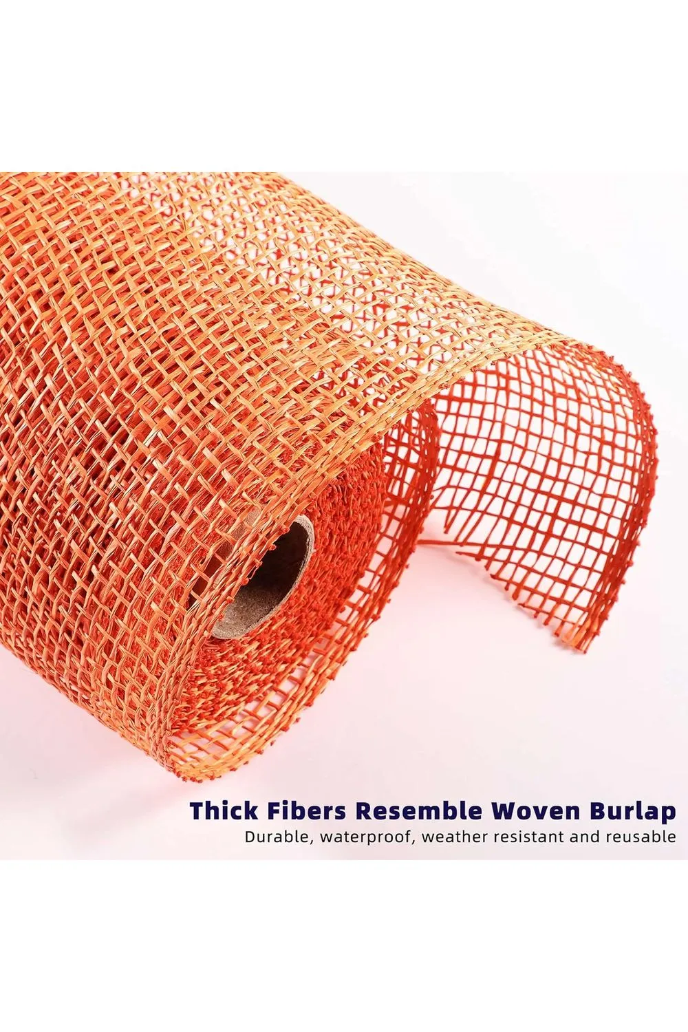 10" Poly Burlap Mesh Ribbon: Orange