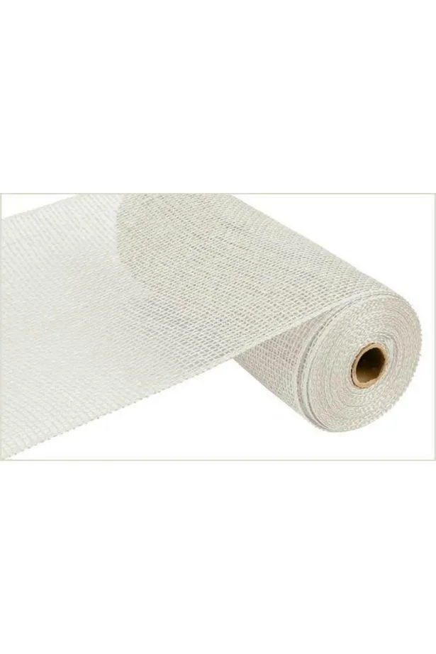 10" Poly Burlap Mesh Ribbon: White