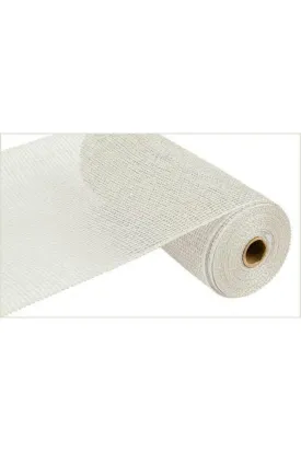 10" Poly Burlap Mesh Ribbon: White