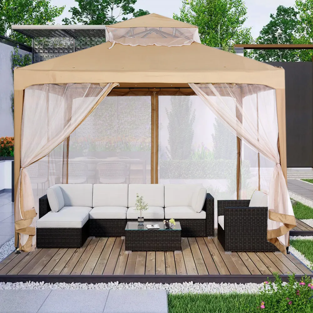 10x10 Outdoor Patio Pop up Gazebo with Netting Walls