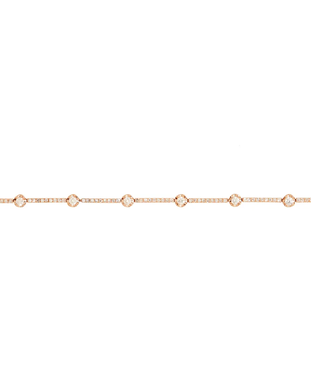 14k Rose Gold Diamond Connector Bracelet