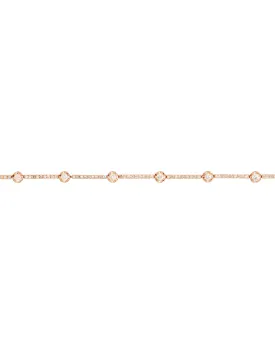 14k Rose Gold Diamond Connector Bracelet