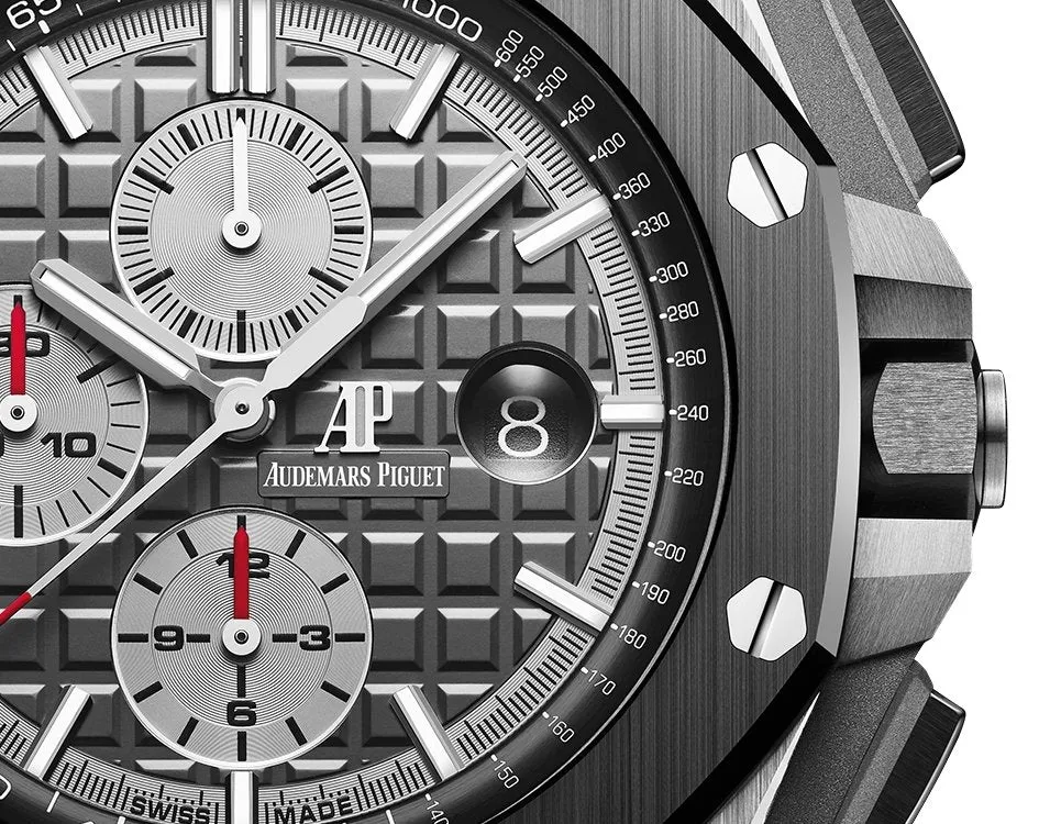 Audemars Piguet Royal Oak Offshore Selfwinding Chronograph/ Titanium/ Grey Dial/ Black Sub-Dials/ Grey Ceramic Bezel (Ref#26400IO.OO.A004CA.01)