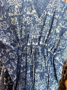 Batik Blue Cotton Caftan