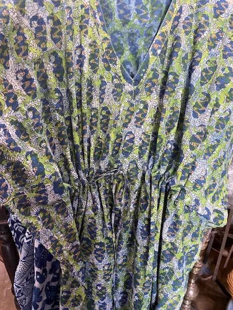 Batik Blue Cotton Caftan