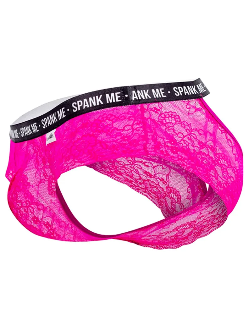 Candyman 99615x Spank Me Lace Briefs Pink