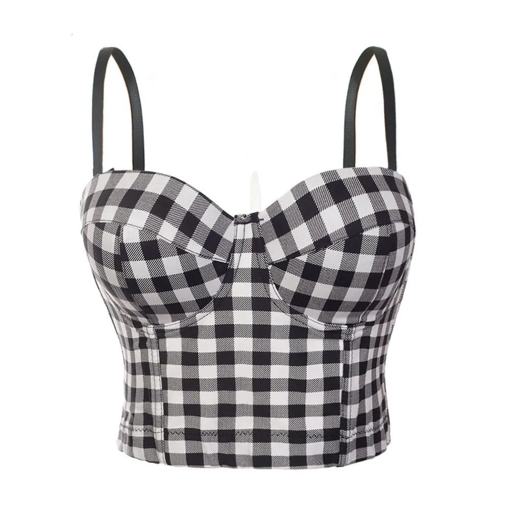 Casual Plaid Push Up Top