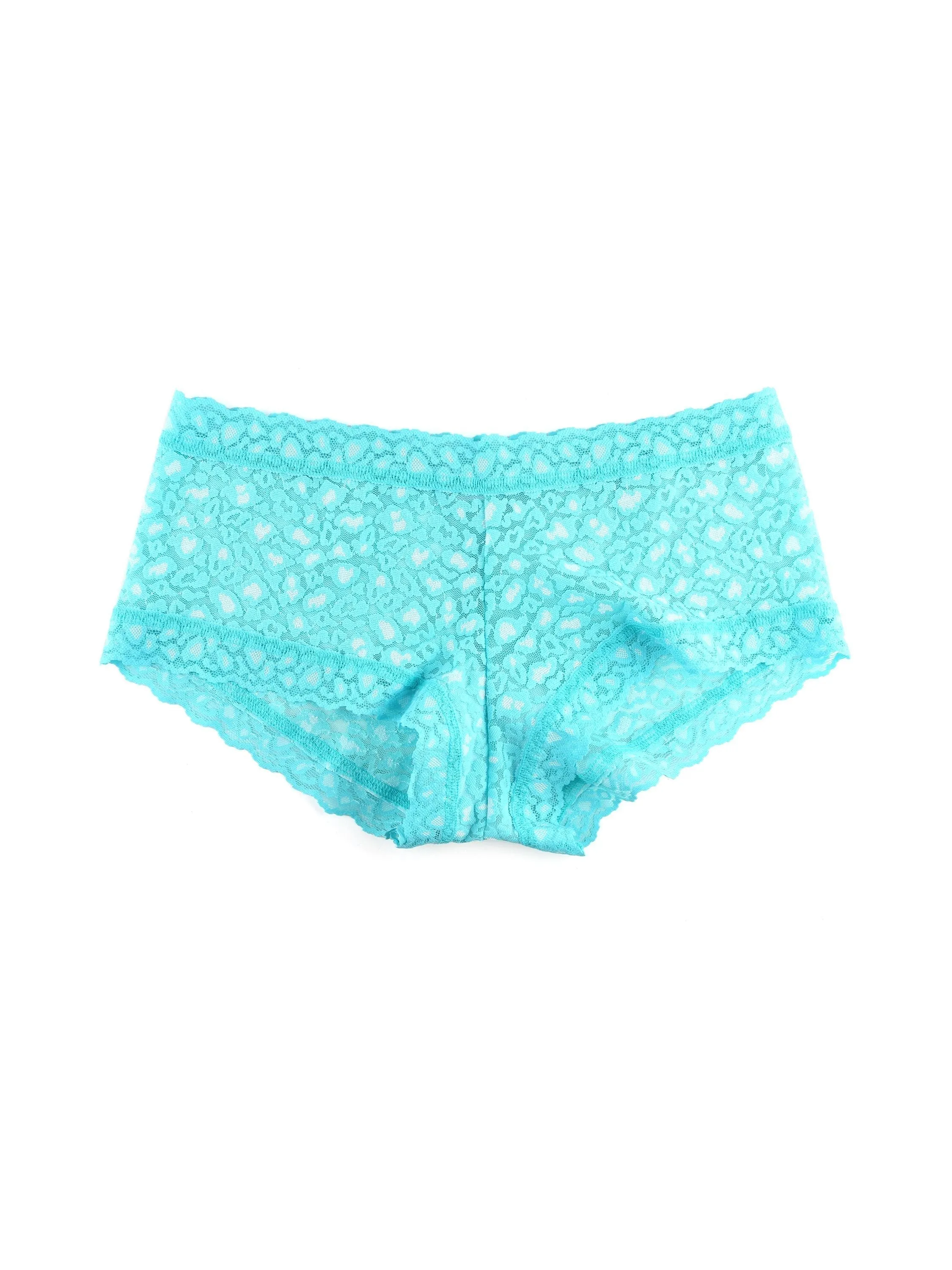 Cross Dyed Leopard Boyshort Radiant Turquoise/ White