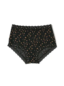 Cross-Dyed Leopard High Rise Boyshort Black