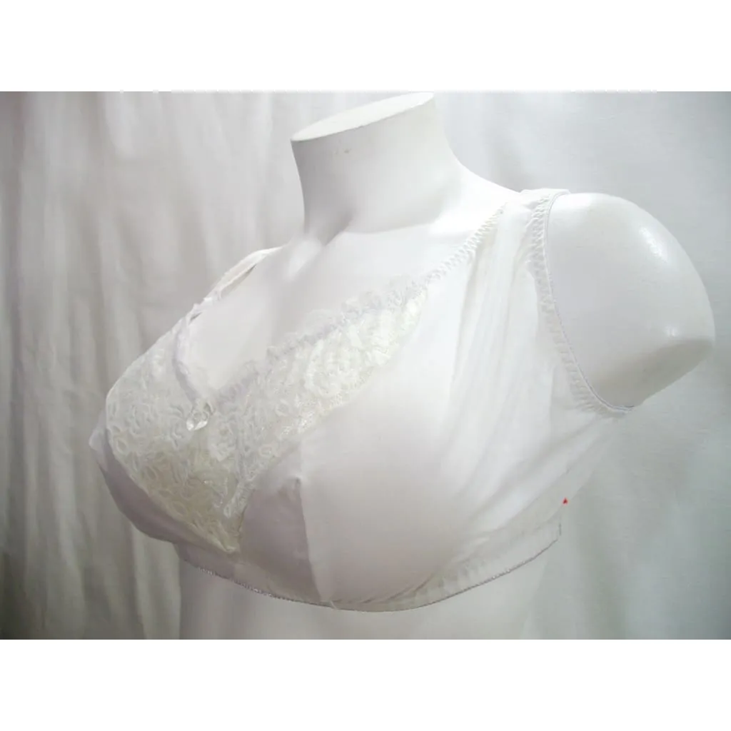 Dream Products 97034 Lace Romance Comfort 93% Cotton Wire Free Bra Size 46 White