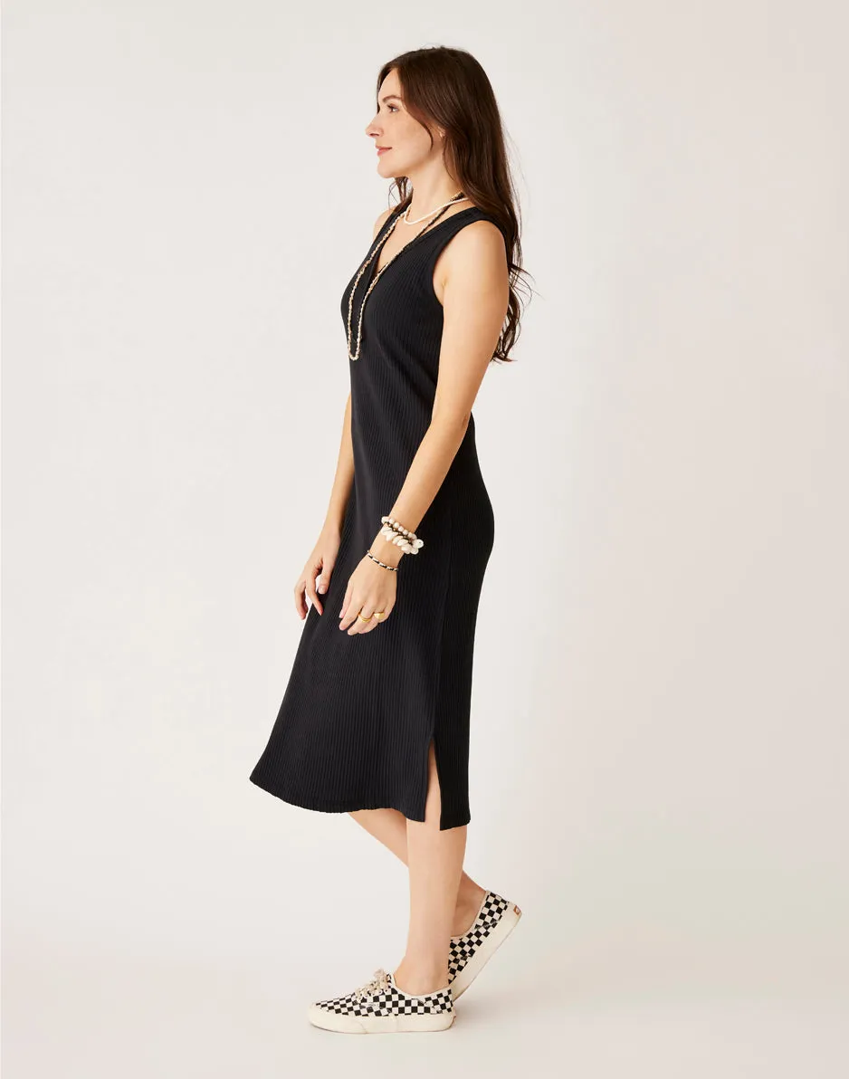 Elodie Rib Dress: Black