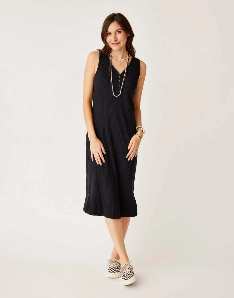 Elodie Rib Dress: Black