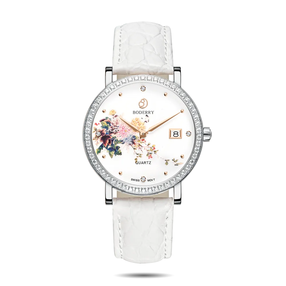 FLOWER - Swiss Quartz Movement Watch | Silver & Chrysanth