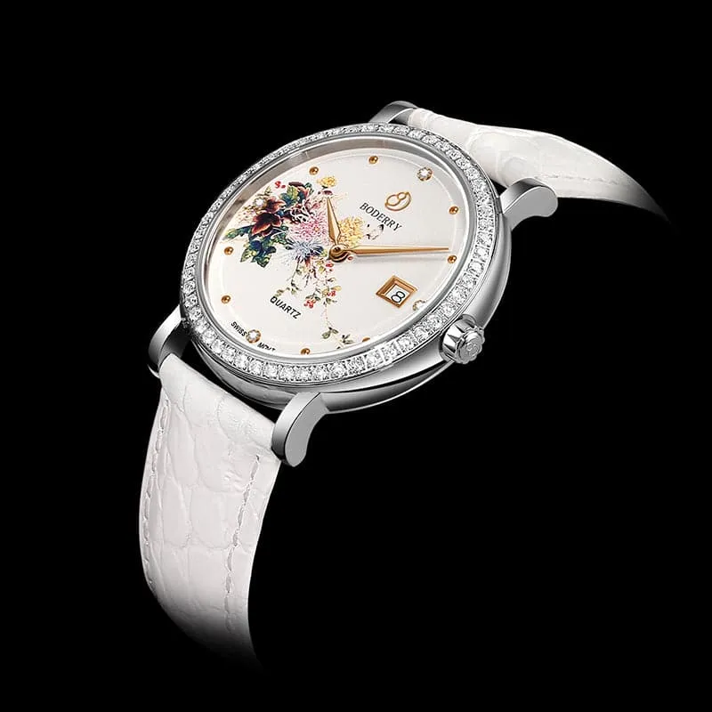 FLOWER - Swiss Quartz Movement Watch | Silver & Chrysanth