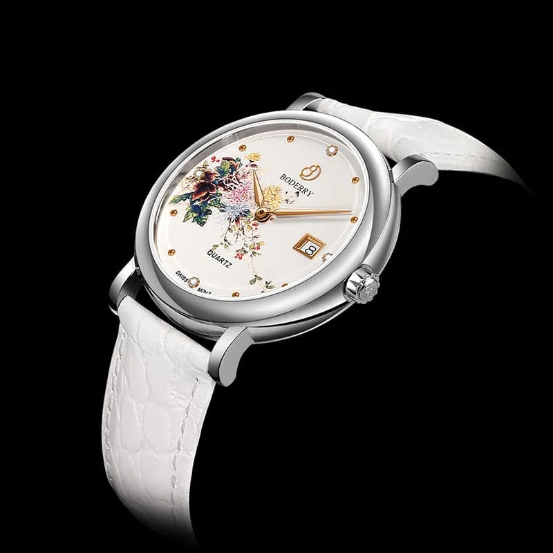 FLOWER - Swiss Quartz Movement Watch | Silver & Chrysanth