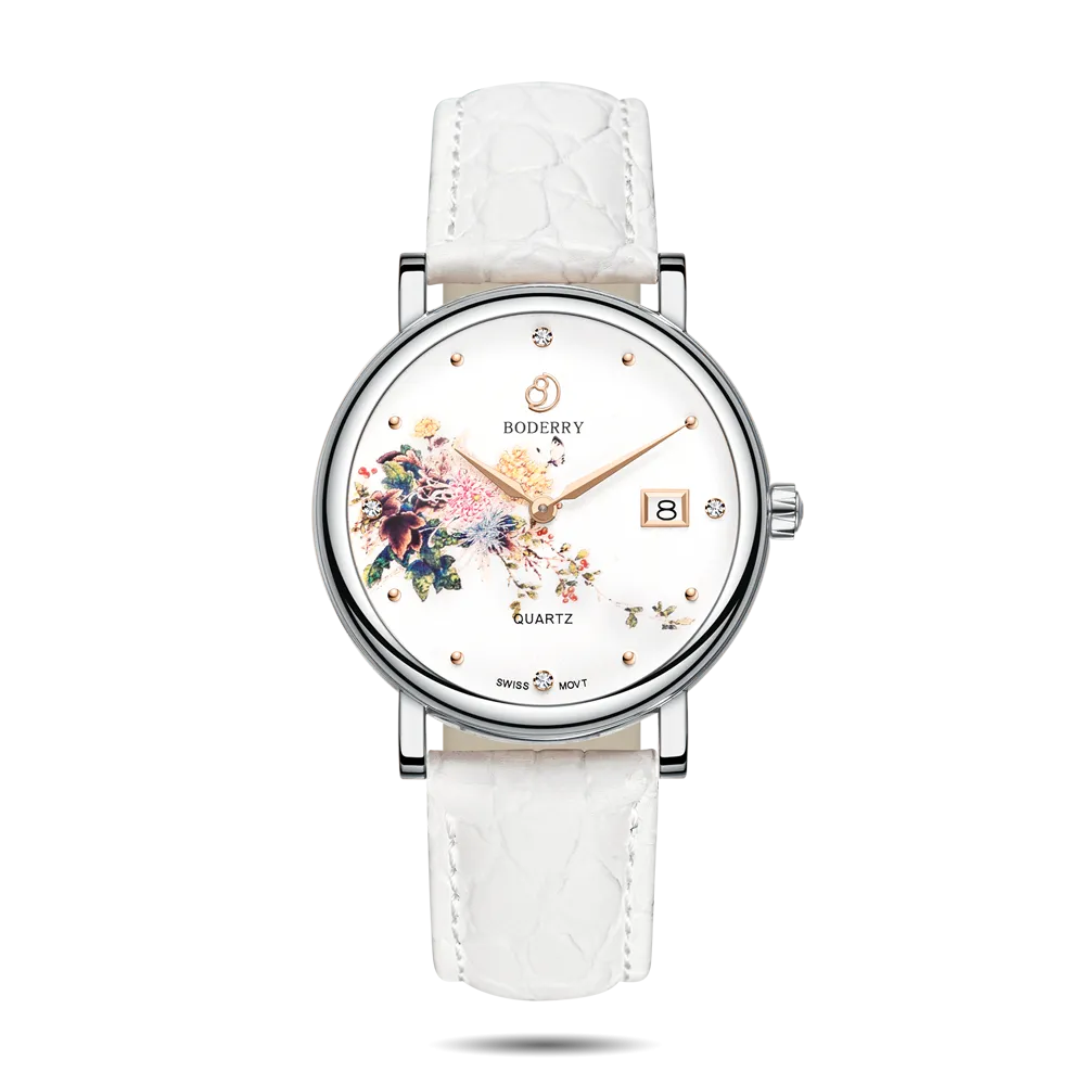 FLOWER - Swiss Quartz Movement Watch | Silver & Chrysanth