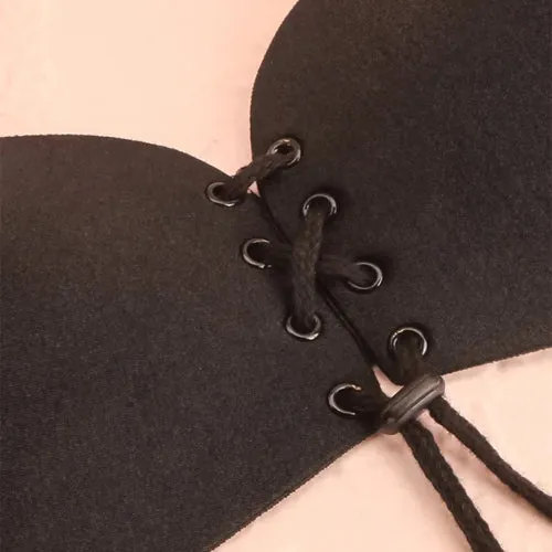 FreeBra Lace Up Adhesive Bra Black