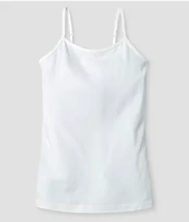 Girls' Cami Top with Shelf-Bra - White