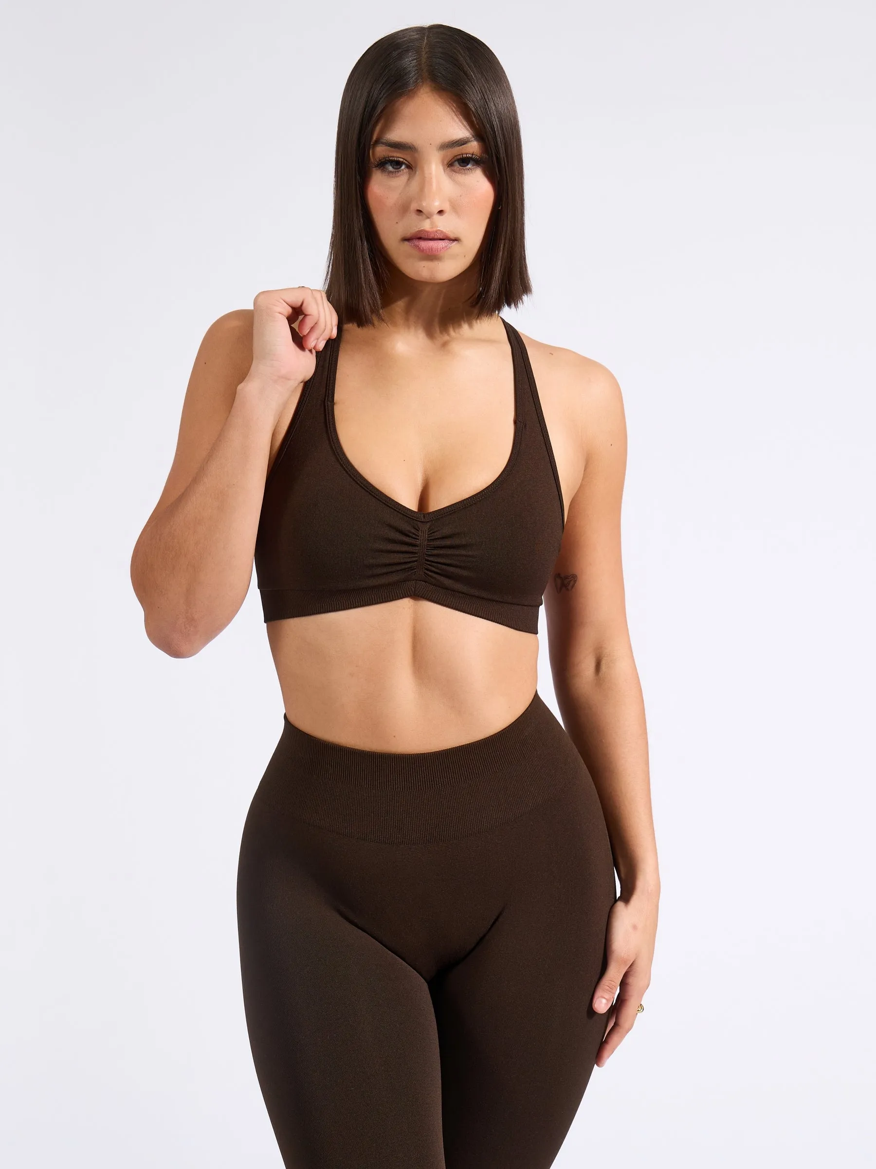 Halter Seamless Sports Bra - Cold Brew