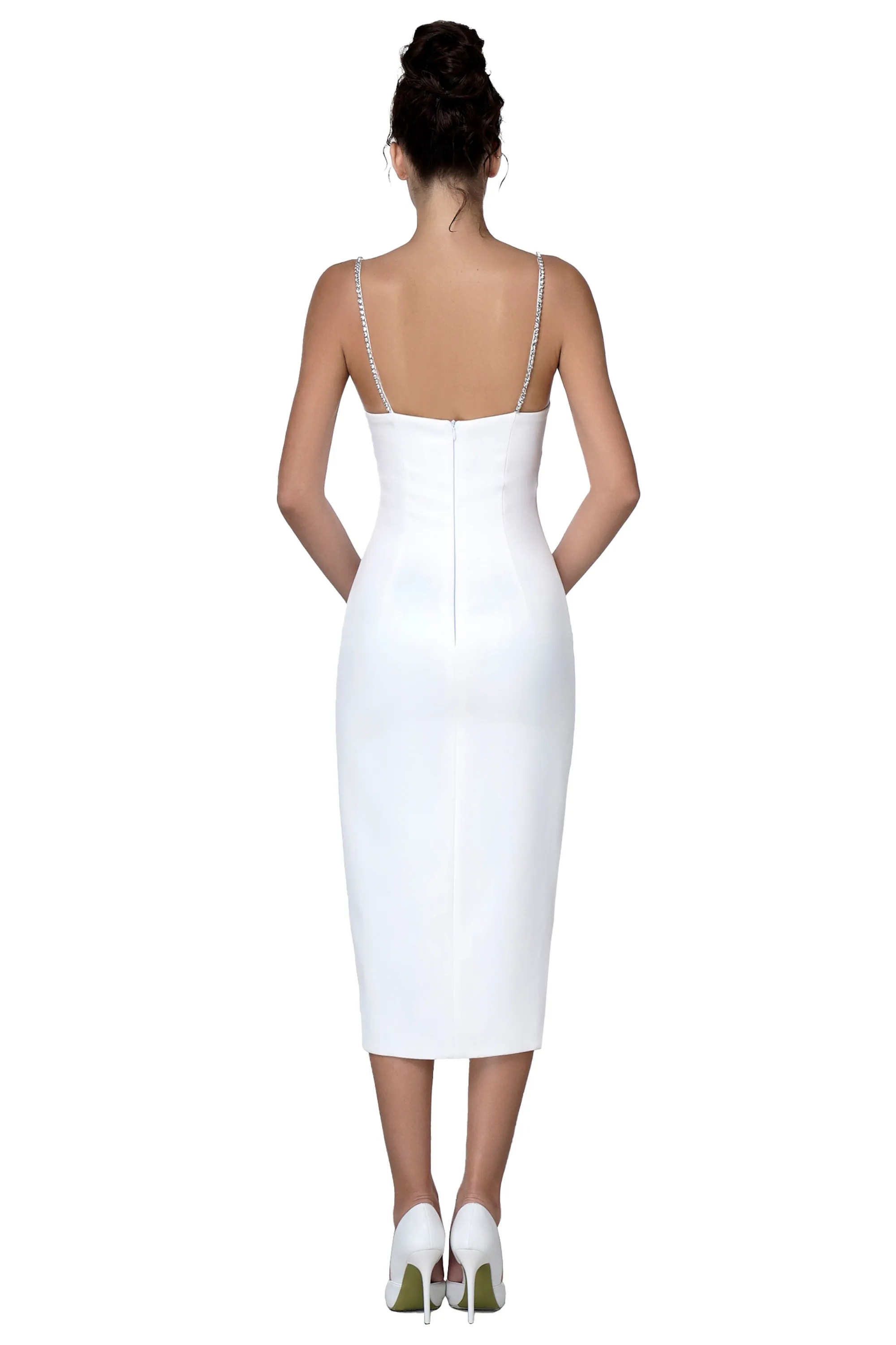 Iris White Midi Dress