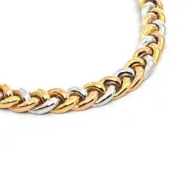 Irish Three tone 18k vintage Linked Collar Necklace