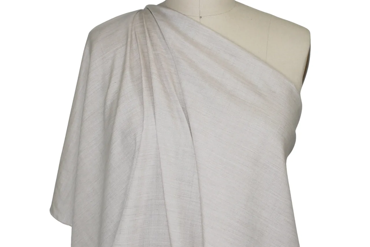 Italian Shirt-Weight Silk - Heathered Beige