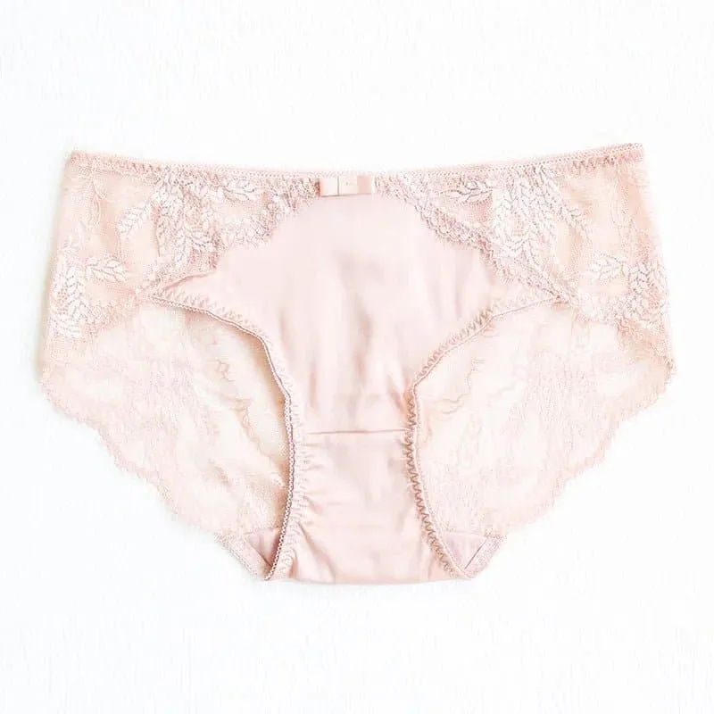 Natural Silk Mid-Rise Panties 4 Pack