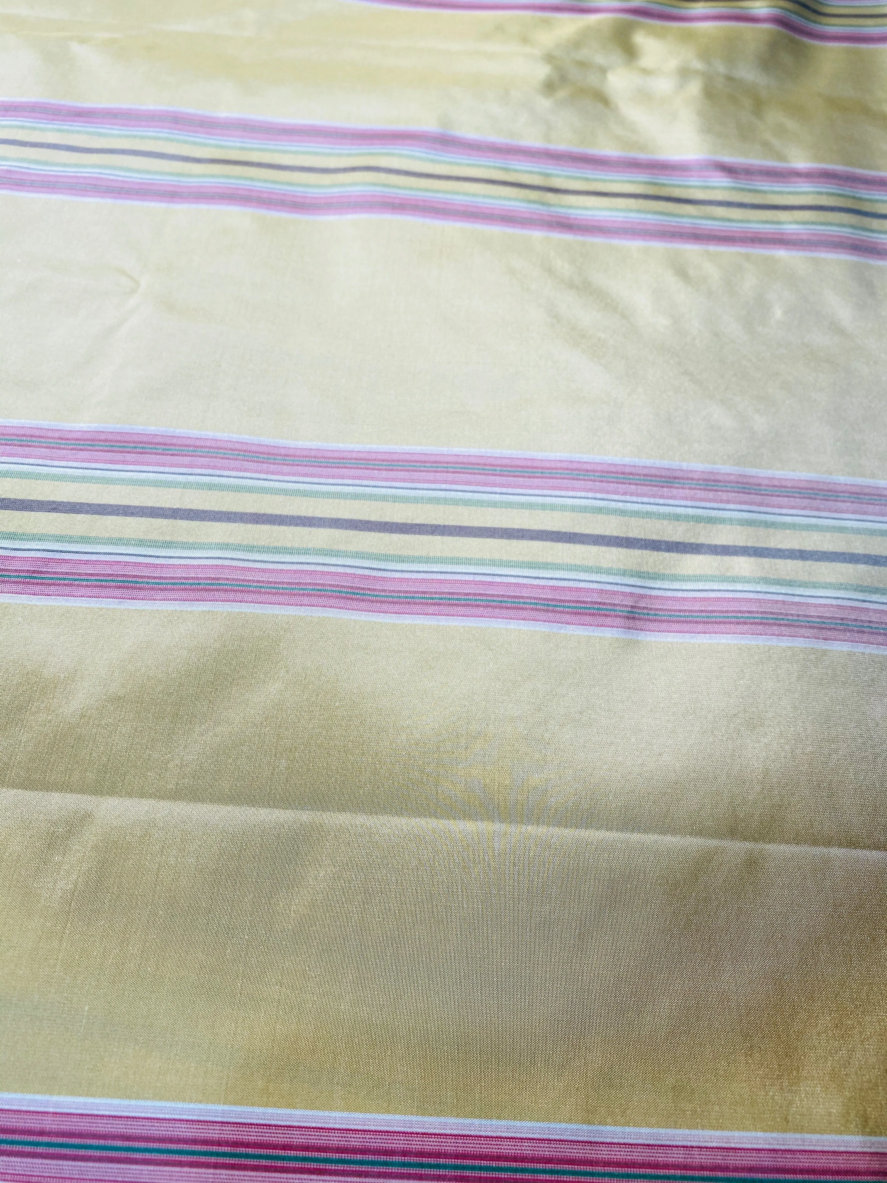 NEW Princess Josephine 100% Silk Taffeta Stripes Fabric - Golden Yellow, Green, Pink, Purple