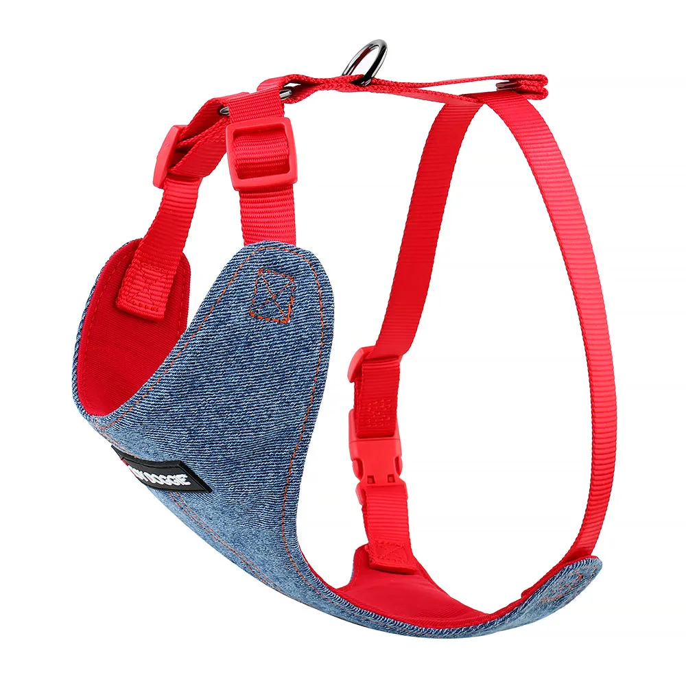 Red Denim Dog Harness