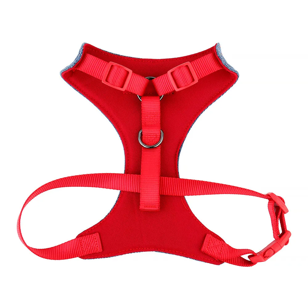 Red Denim Dog Harness