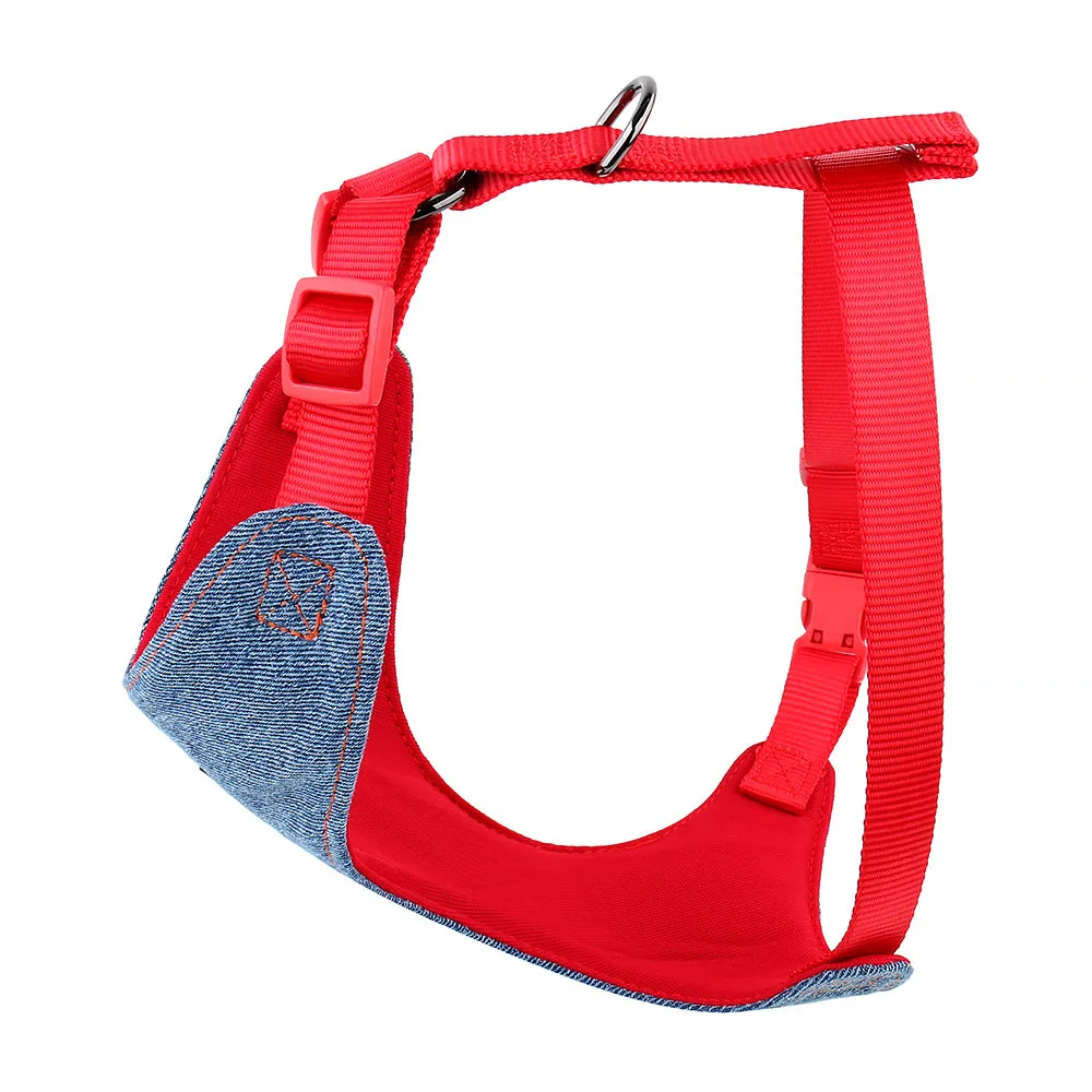 Red Denim Dog Harness