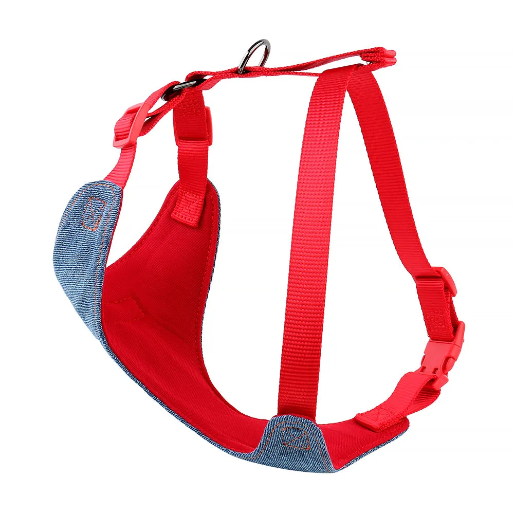 Red Denim Dog Harness