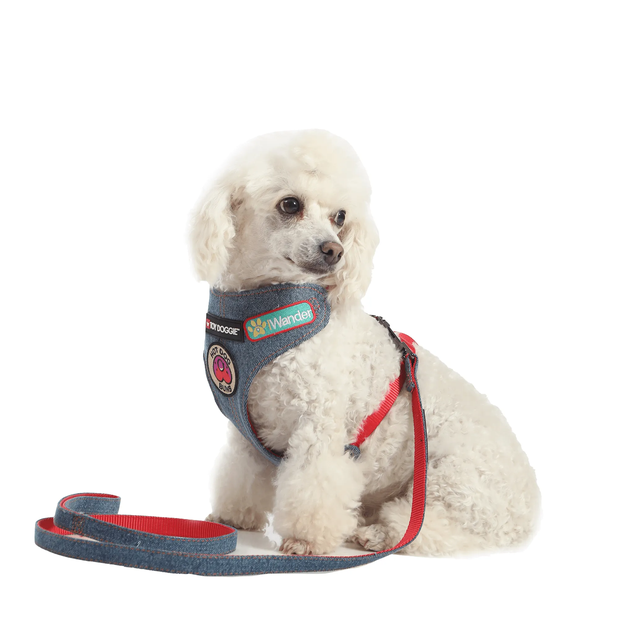 Red Denim Dog Harness