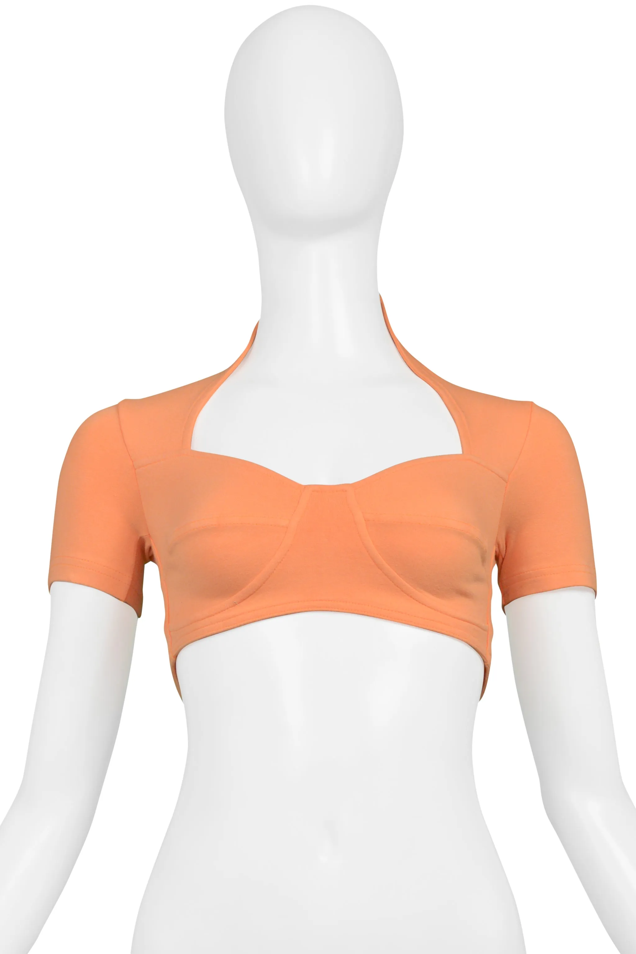 ROMEO GIGLI ORANGE BUSTIER CROP TOP WITH SLEEVES