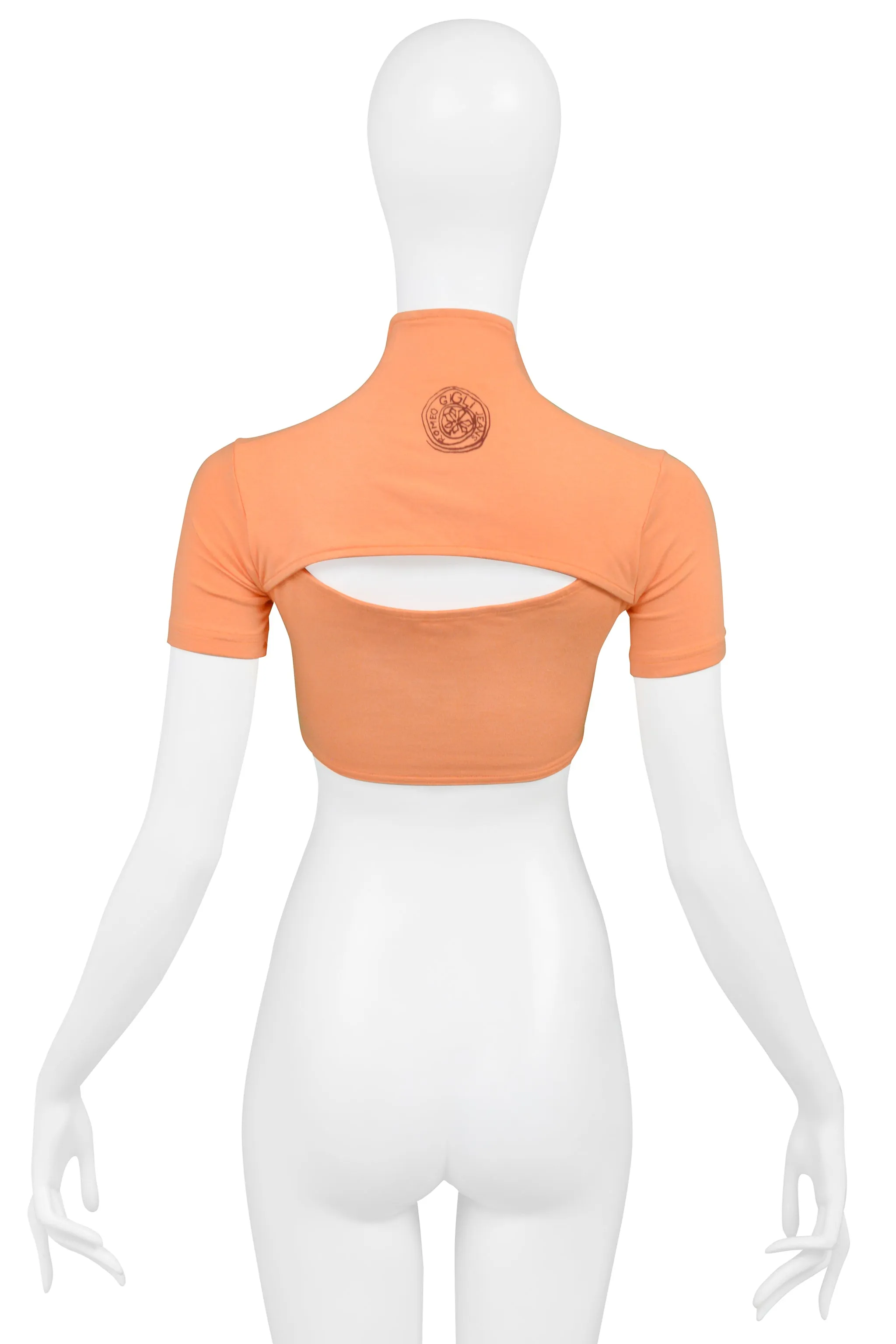 ROMEO GIGLI ORANGE BUSTIER CROP TOP WITH SLEEVES