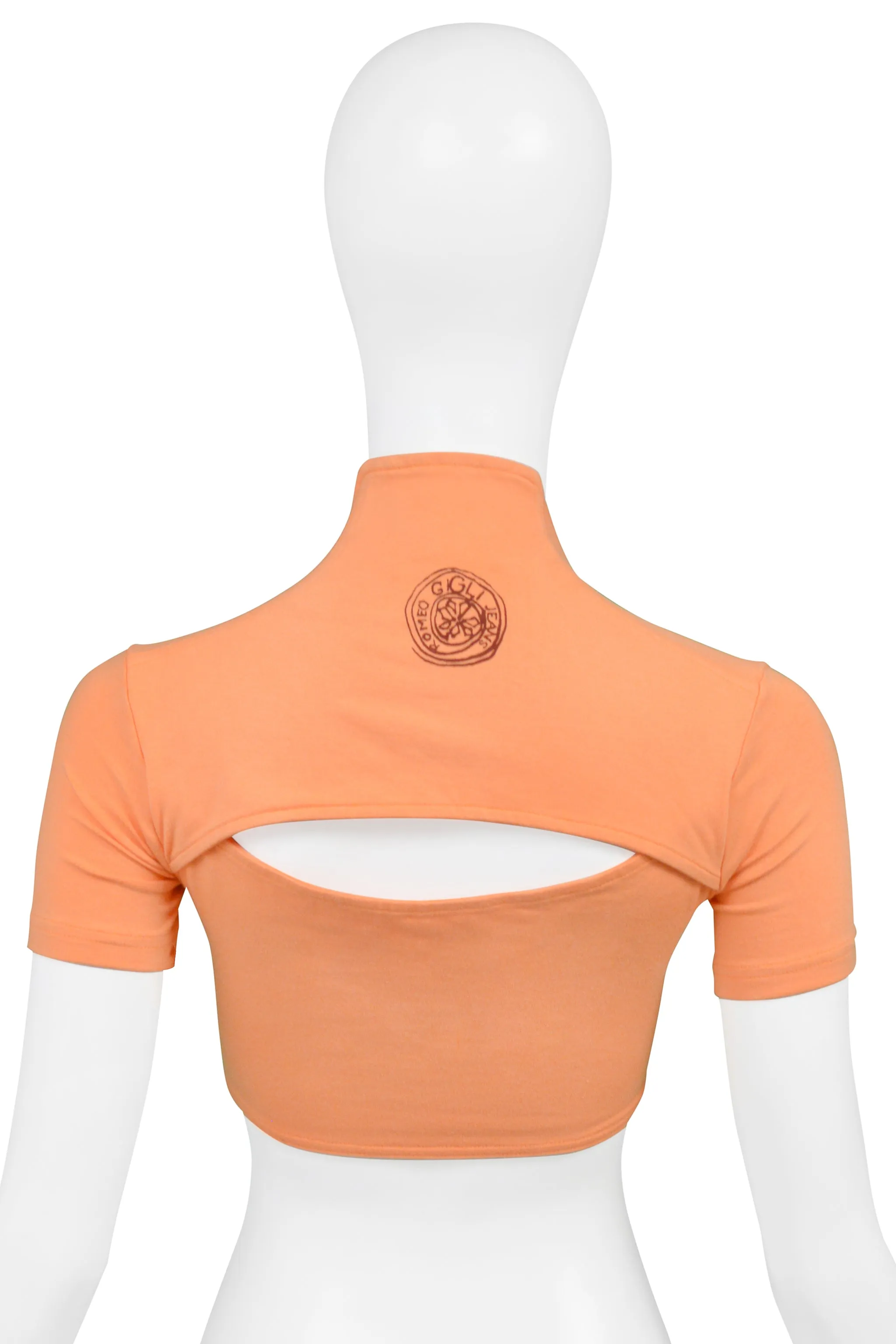 ROMEO GIGLI ORANGE BUSTIER CROP TOP WITH SLEEVES