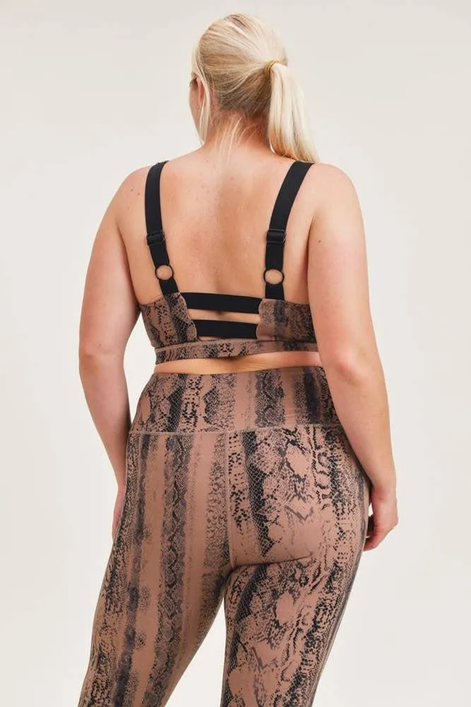 Royal Curves Dark Serpentine Snake Print Highwaist Set