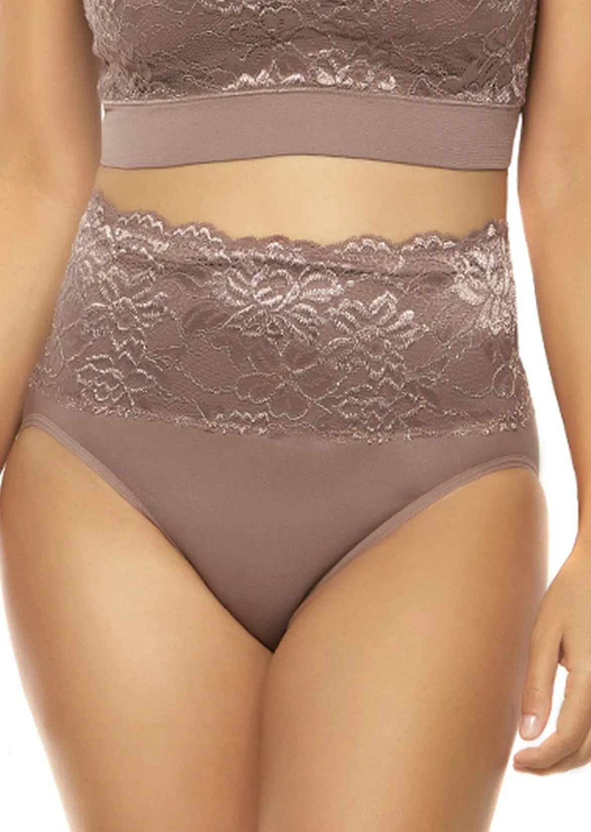 Seamless Brief with Lace Overlay : Sale Colors