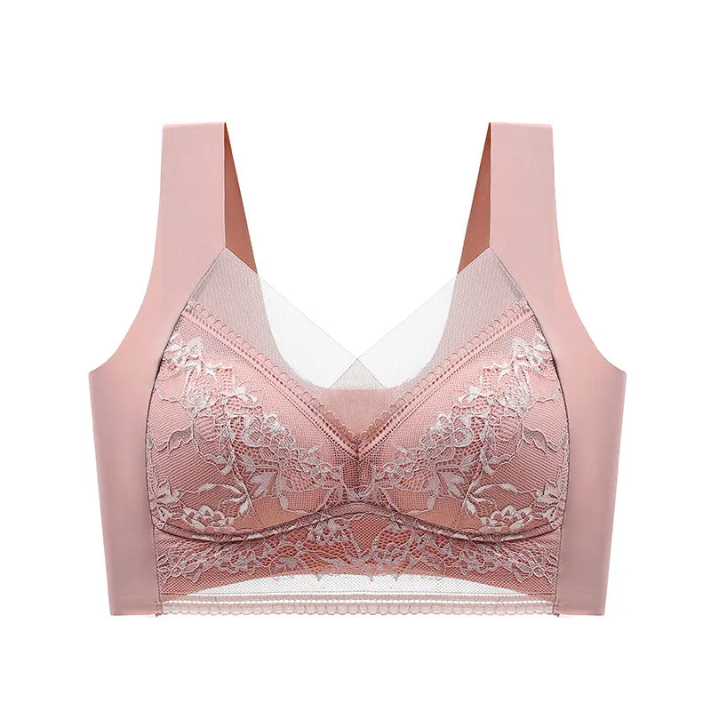 SheCurve® Wireless Comfort Lace Silk Push Up Bra