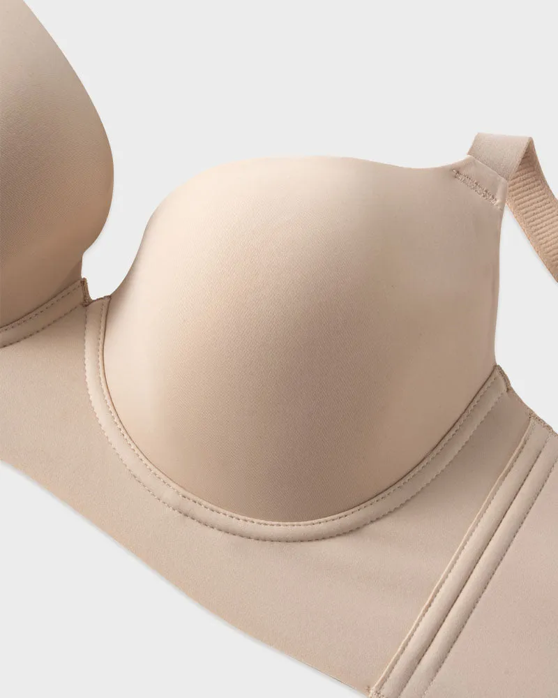 SheCurve®Back Smoothing Push-Up Plunge Bra - Skin