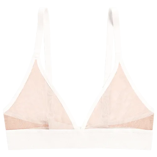 Sieve Triangle Bra in Buff   White