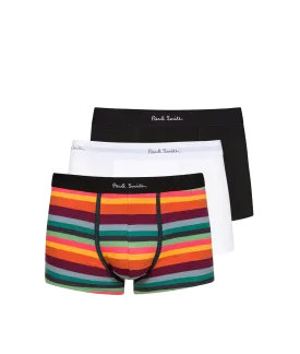 'Signature Stripe' and Plain Boxer Briefs Three Pack - Multi