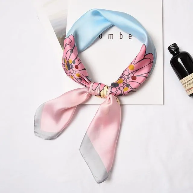 Small Fashion Print Silk Scarf