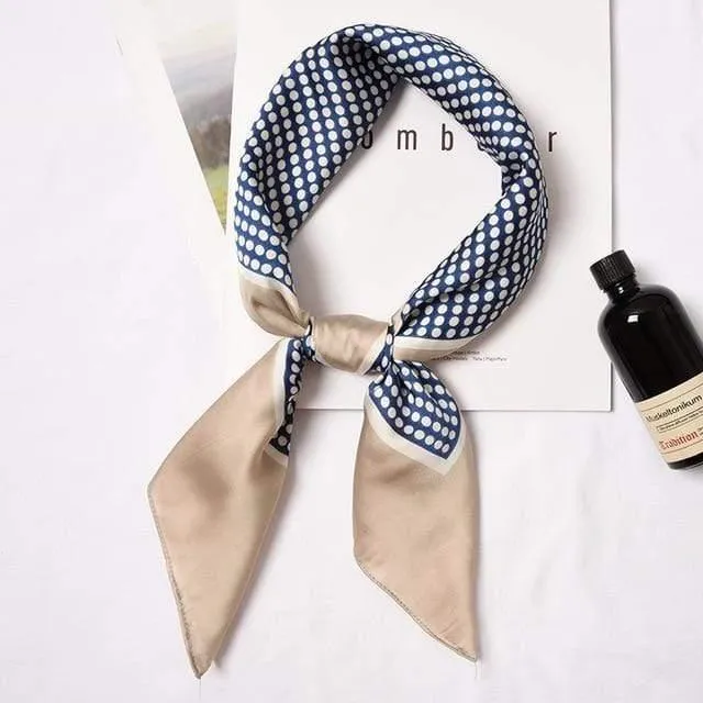 Small Fashion Print Silk Scarf