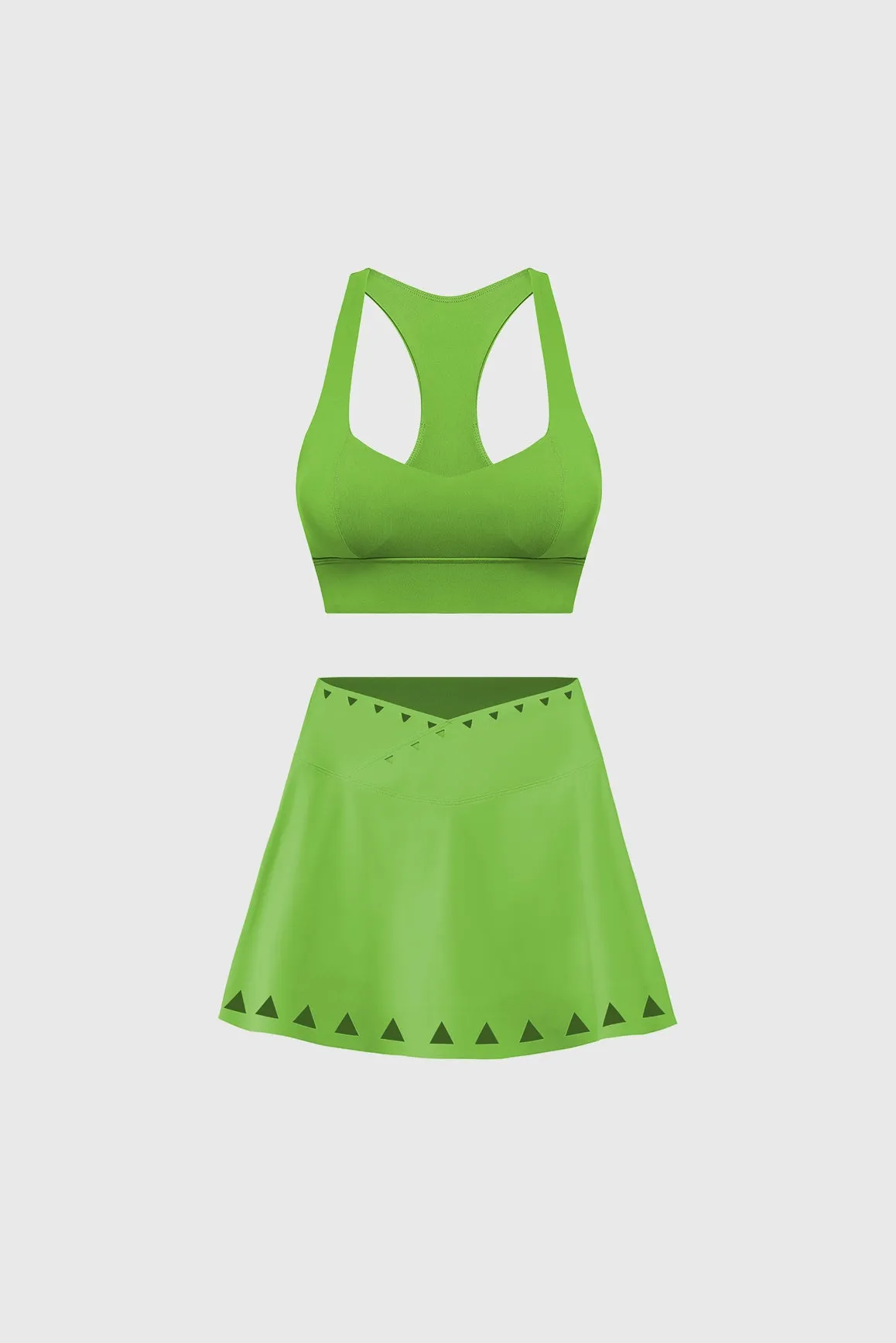 Sweetheart Bra Tank   V-waist Laser Cut Tennis Skirt