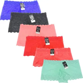 Wholesale Lady Lace Shortie Panty Boyshorts, U14126